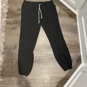 Girls Black cuffed joggers